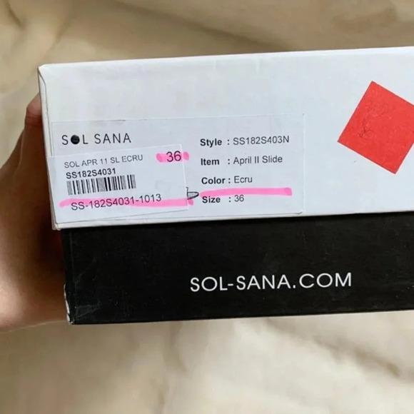 Sol Sana Women’s Sandals April II Slide Flats Straps Leather Buckle Ecru Size 6 - Picture 14 of 15